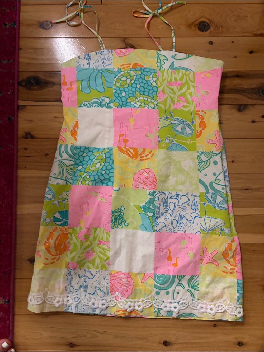 Lilly Pulitzer Patchwork Sea-Life Sundress - Pink, Aqua & Green